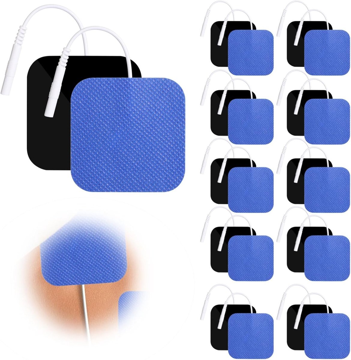 Herbruikbare Zelfklevende Elektroden Pads 20 Stuks 5 x 5 cm voor TENS en EMS Apparaten - Ideaal voor Elektrotherapie en Pijnbestrijding