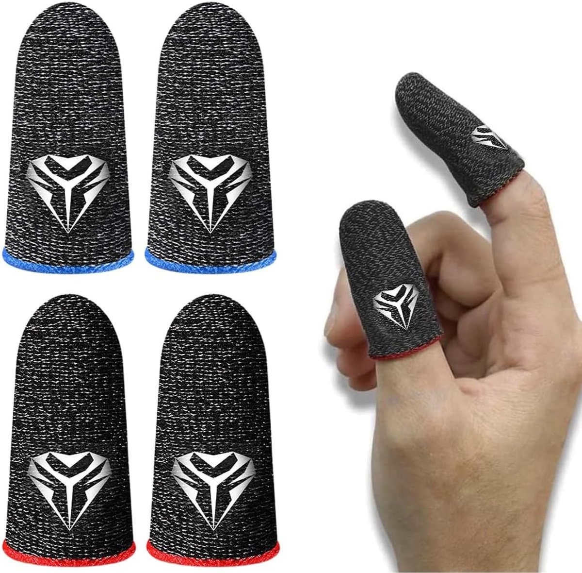 Set van 4 Verplaatsbare Gaming Vingerpads, Touchscreen Duimsteun, Ademend en Antislip voor Professioneel Gamers, Hoge Gevoeligheid en Zweetbestendig