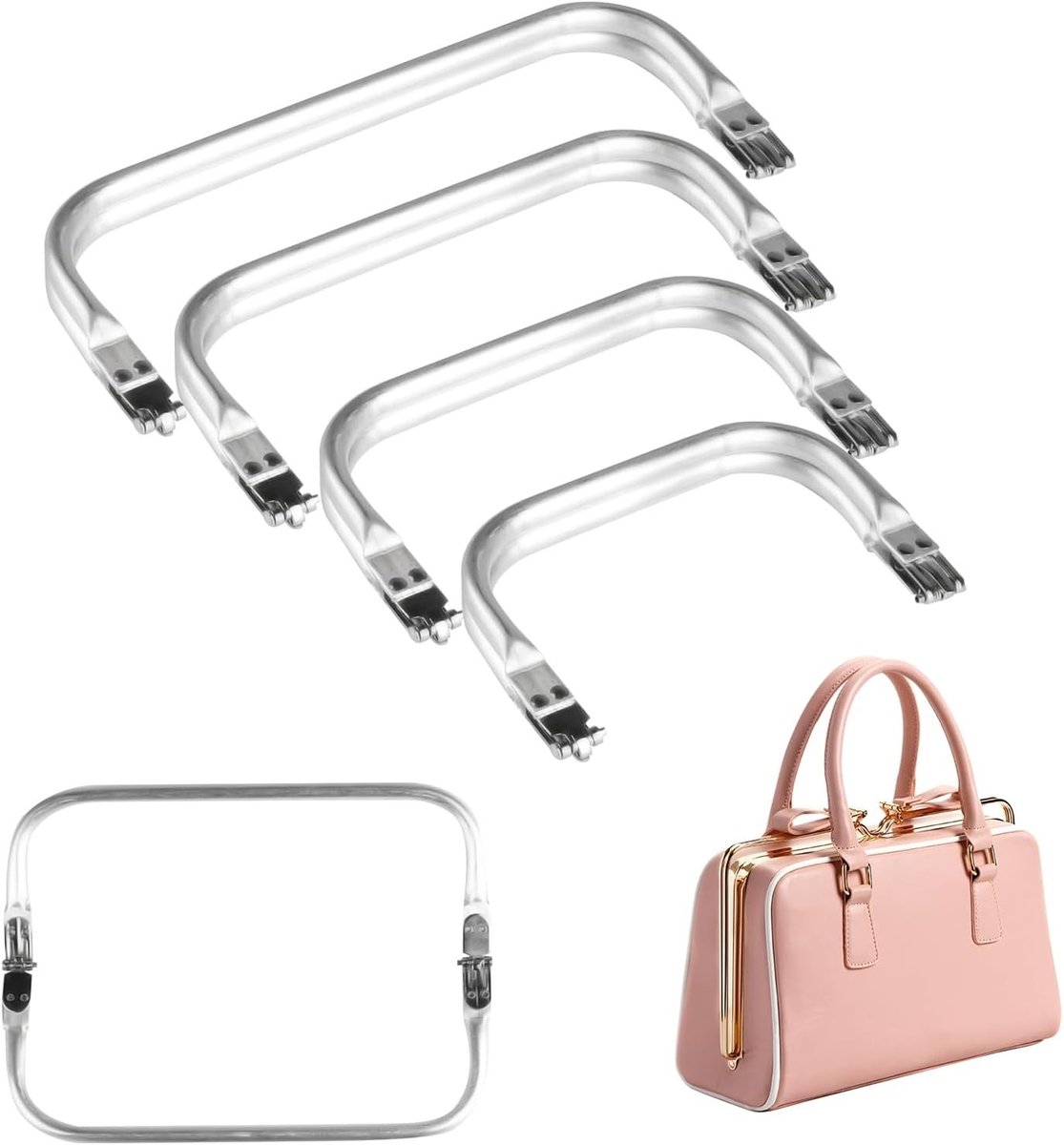 4-delige Pocket Frame Closure Set voor Haakwerk, Naaien en DIY Portemonnees, Inclusief 4 Maten en Accessoires