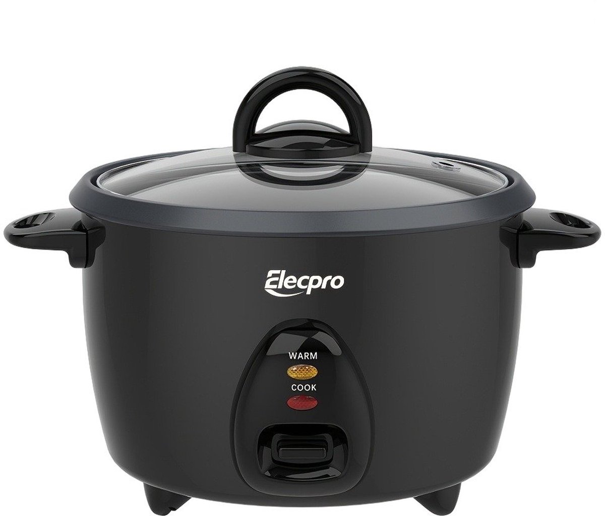 Currero Rice Cooker - Rijstkoker - Klein Model - Mini - Met Stoommandje - Automatisch - Warmhoudfunctie - Antiaanbak - Zwart