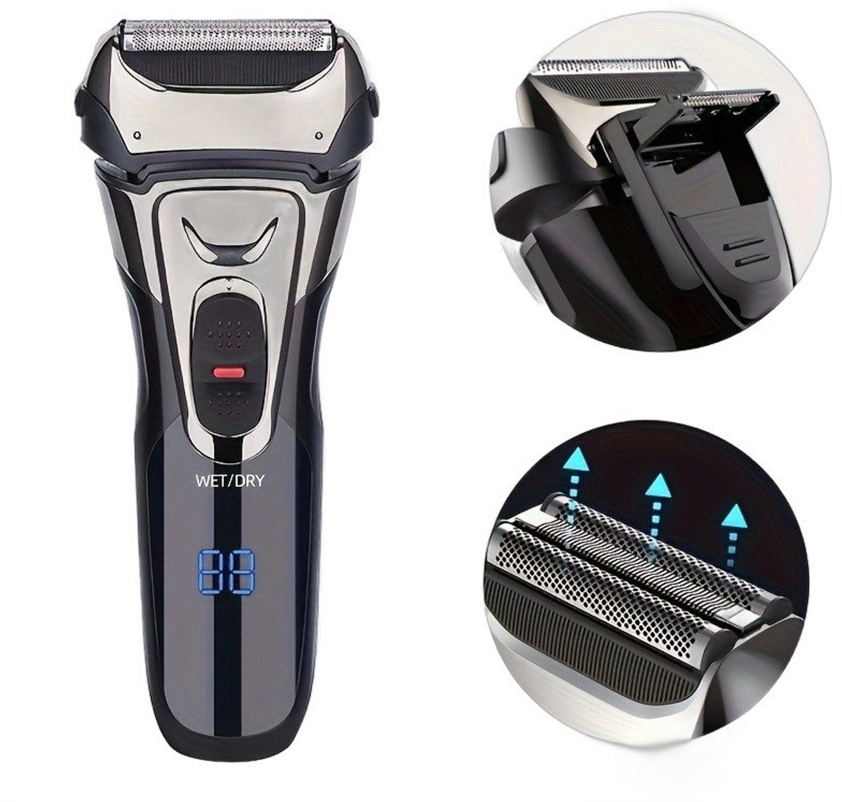 Currero Foil Shaver - Scheerapparaat Mannen - Hoofd Scheerapparaat - Head Shaver - Tondeuse met Trimmer - Lichaam en Baard - Oplaadbaar