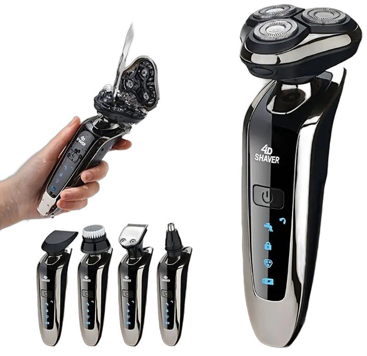 Currero Foil Shaver - Scheerapparaat Mannen - Hoofd Scheerapparaat - Head Shaver - Tondeuse met Trimmer - Lichaam en Baard - Oplaadbaar