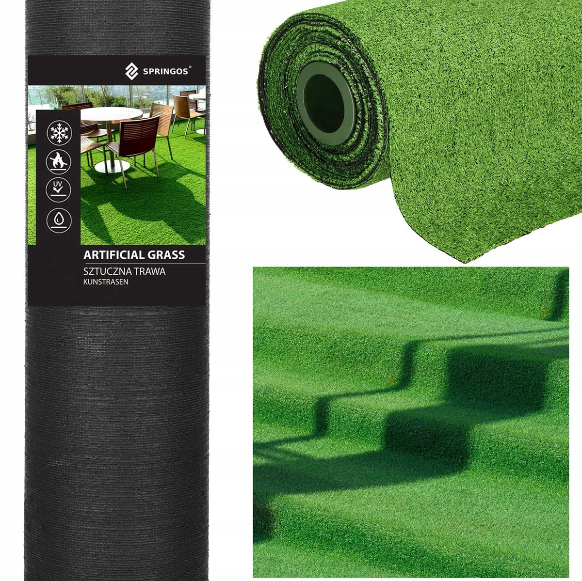 Kunstgras 7mm Groen 3m Breed - Balkon, Terras, Tuin