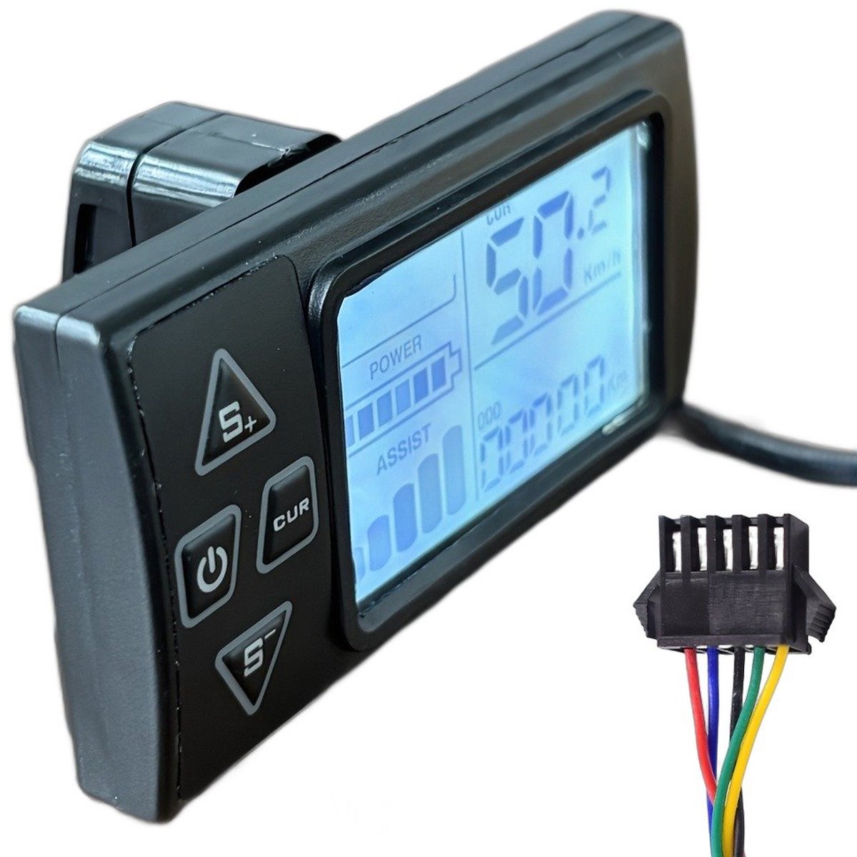 Currero Fatbike Scherm - LCD Display - Schermpje - E-Bike Accessoires - Elektrische Fiets - Dashboard - Snelheidsmeter - Kinderen & Volwassenen - 5-Pins