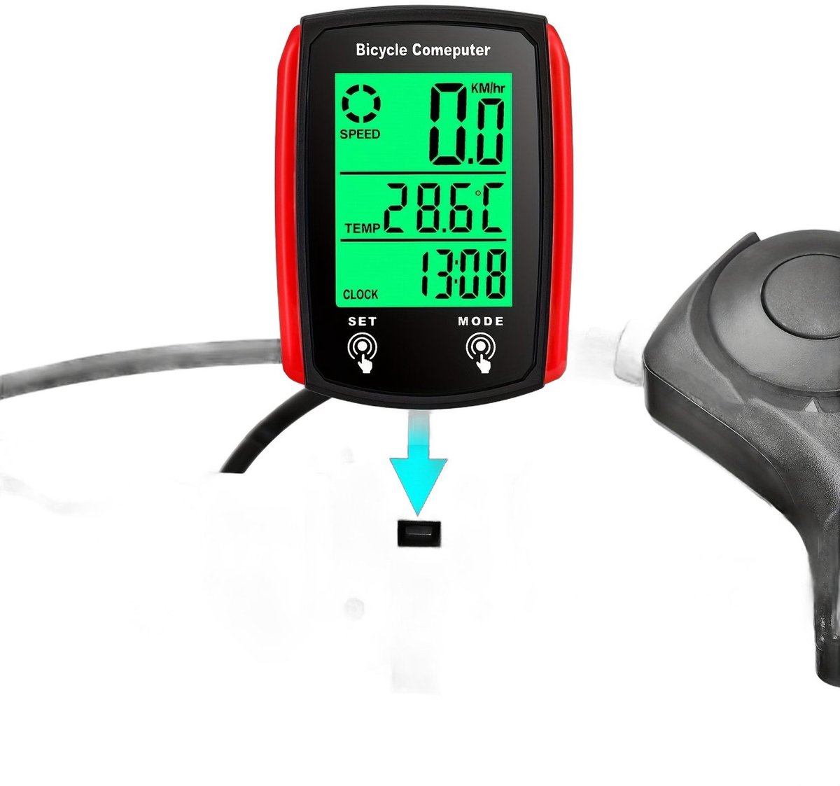Currero Fatbike Scherm - LCD Display - Schermpje - E-Bike Accessoires - Elektrische Fiets - Dashboard - Snelheidsmeter - Kinderen & Volwassenen - Rood
