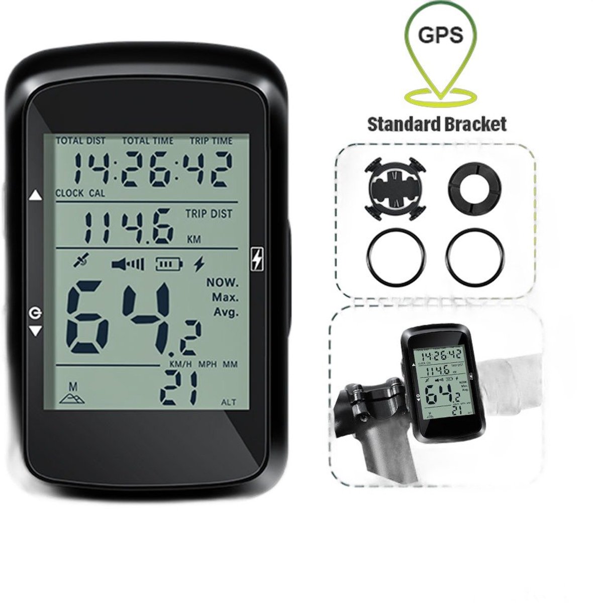 Currero Fatbike Scherm - LCD Display - Schermpje - E-Bike Accessoires - Elektrische Fiets - Dashboard - Snelheidsmeter - Kinderen & Volwassenen