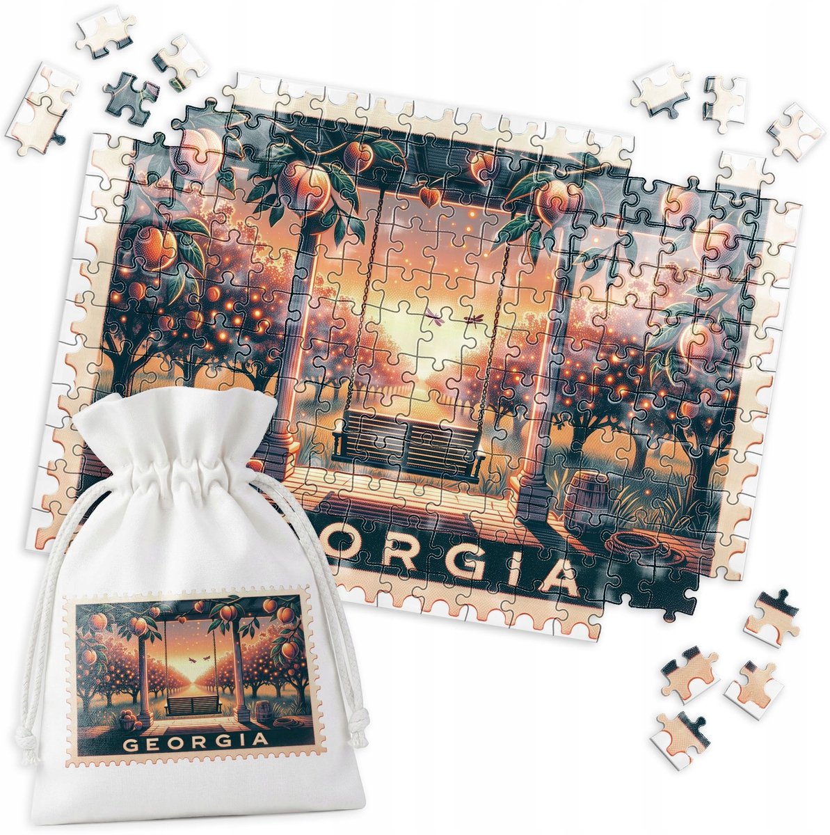 Traditionele Puzzel - Perenboom Postzegel Georgië - 192 Stukjes