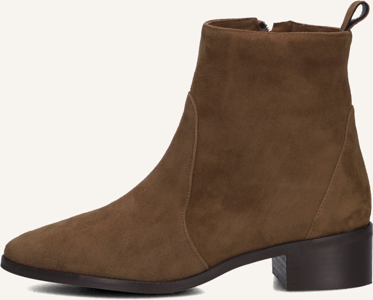 Notre-V 11038 Enkellaarsjes - Enkelboots met rits - Dames - Bruin - Maat 37