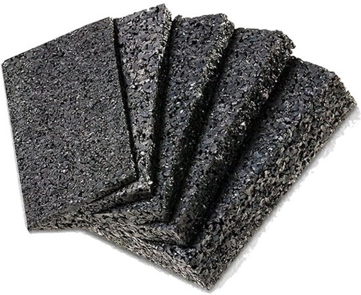 Terrastegels Rubber - Onderlegger Pads - Terras Bouwen - Waterdicht Rotvrij - 100 x 50 mm - Zwart