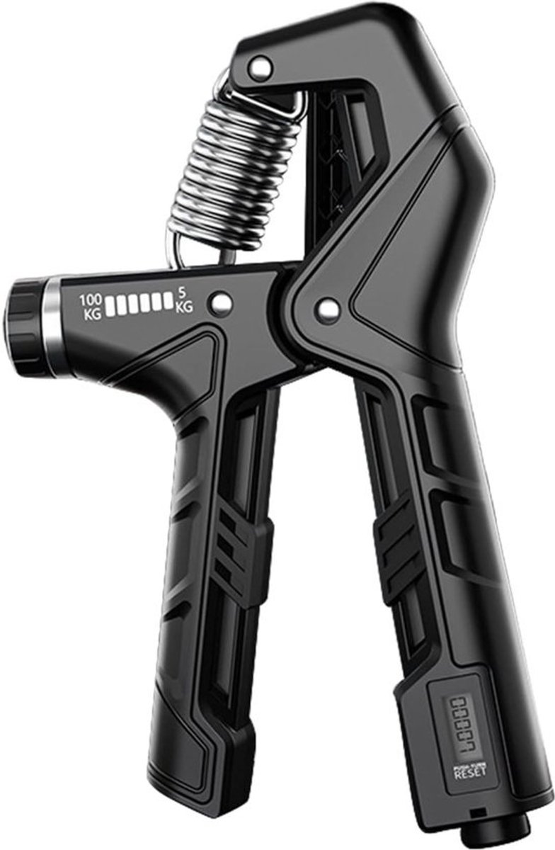 Krachttrainer Handgreep - Gripversterker Handtrainer - Onderarm Versterken - Instelbare Weerstand - Tot 100 kg - Zwart