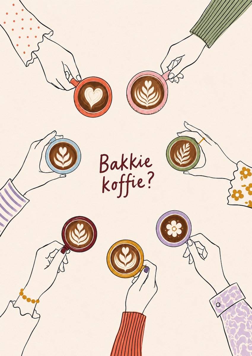 Kaart koffie - Wit Beige - A6