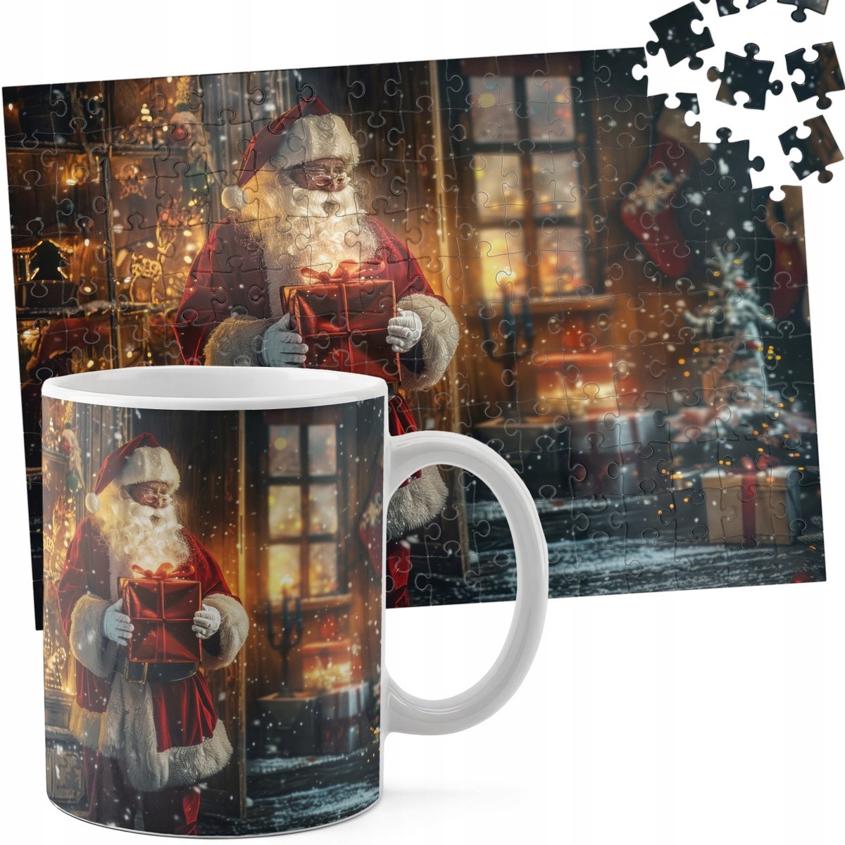 Kerst Mok & 110-delige Puzzel Set - Cadeau Idee
