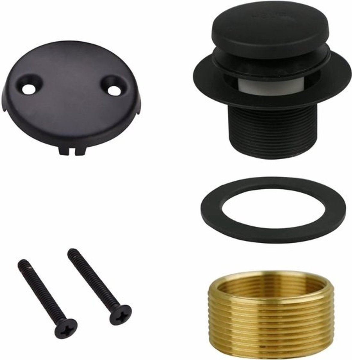 Badkuip Afvoer Kit - Bad Afvoer Vervanging - Badkamer Reparatie - Universele Pasvorm - 686 cm - Mat Zwart