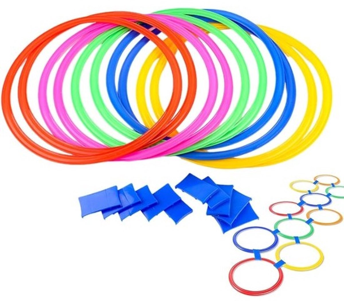 Ringen Met Connectoren - Hindernisbaan Spel - Buiten Spelen - Onbeperkte Combinaties - 10 Stuks - Kleurrijk
