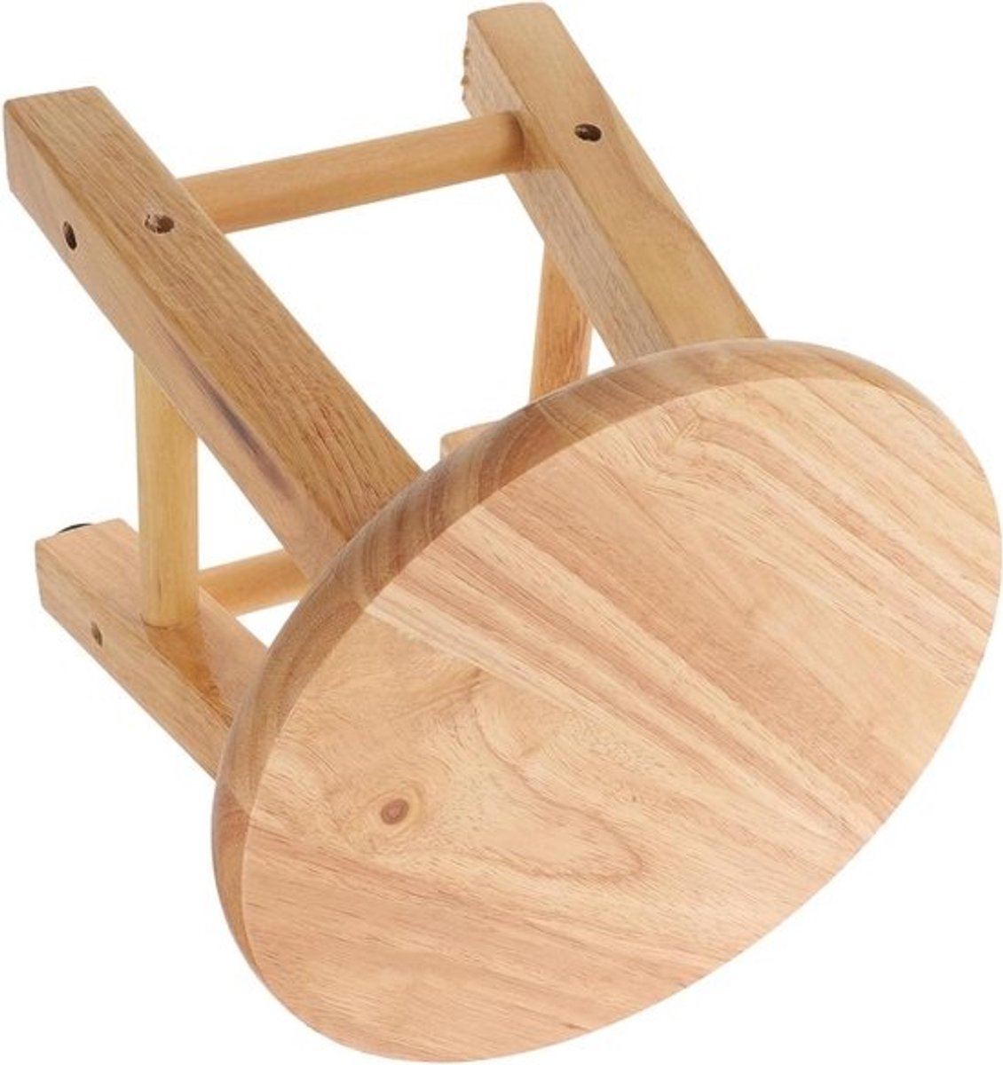Houten Kruk - Voetenbankje Opstapje - Schoenen Wisselen - Antislip Ontwerp - 25.5 cm - Kaki