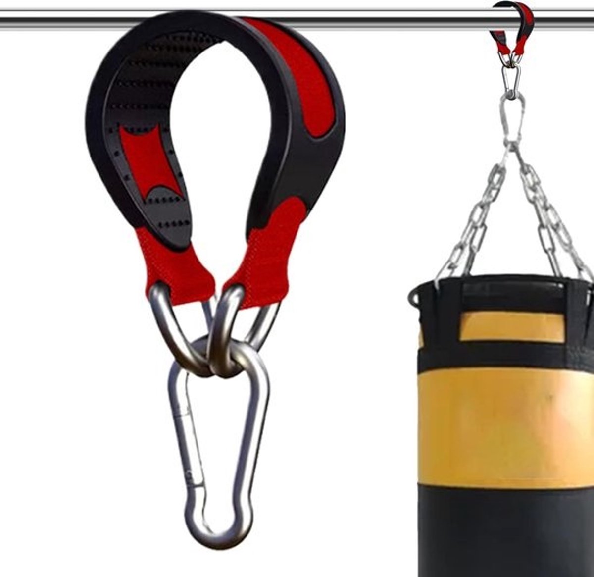 Zware Bokszak Strap - Fitness Hanger - Buiten Trainen - Versterkte Stiksels - 9.84 Inch Lengte - Rood