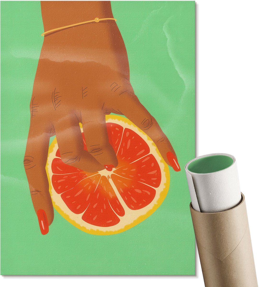 Coloray Canvas Poster Polycanvas - Minimalistische Pier, Zwart-wit - A2 - Bruin Patroon - Rechthoek - Decoratieve poster - Kantoor - Klassiek