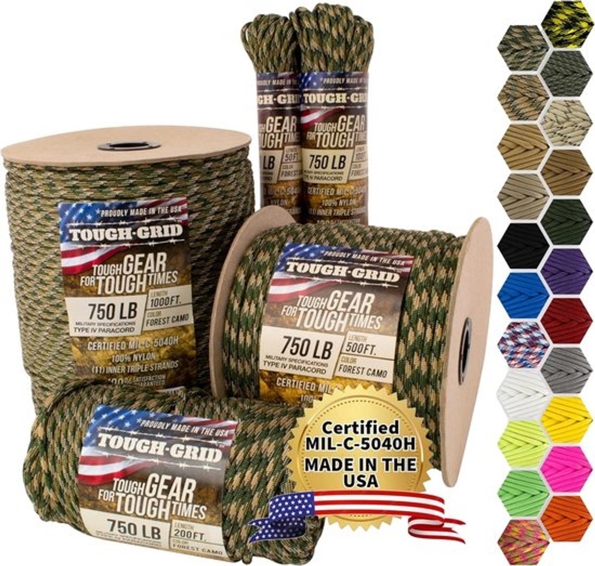 Sterk Paracord Koord - Militaire Kwaliteit Touw - Kamperen En Noodgevallen - Type IV 340kg Nylon - 100 Voet Lengte