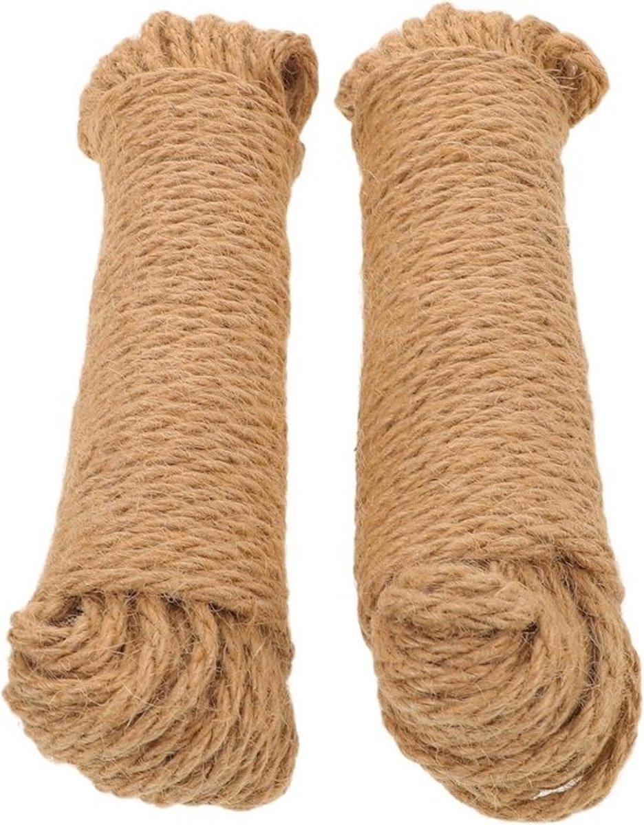 Jute Touw - Bindtouw Hennep - Tuin Ambacht Decoratie - Handgeweven Textuur - 2000cm Lengte - Khaki