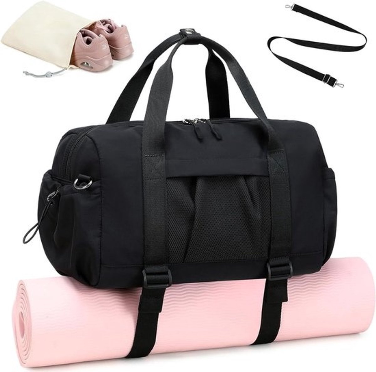 Sporttas Dames - Reistas Gymtas - Sporten Reizen - Apart Schoenenvak Natte Kleding - 35 x 24 x 24 cm