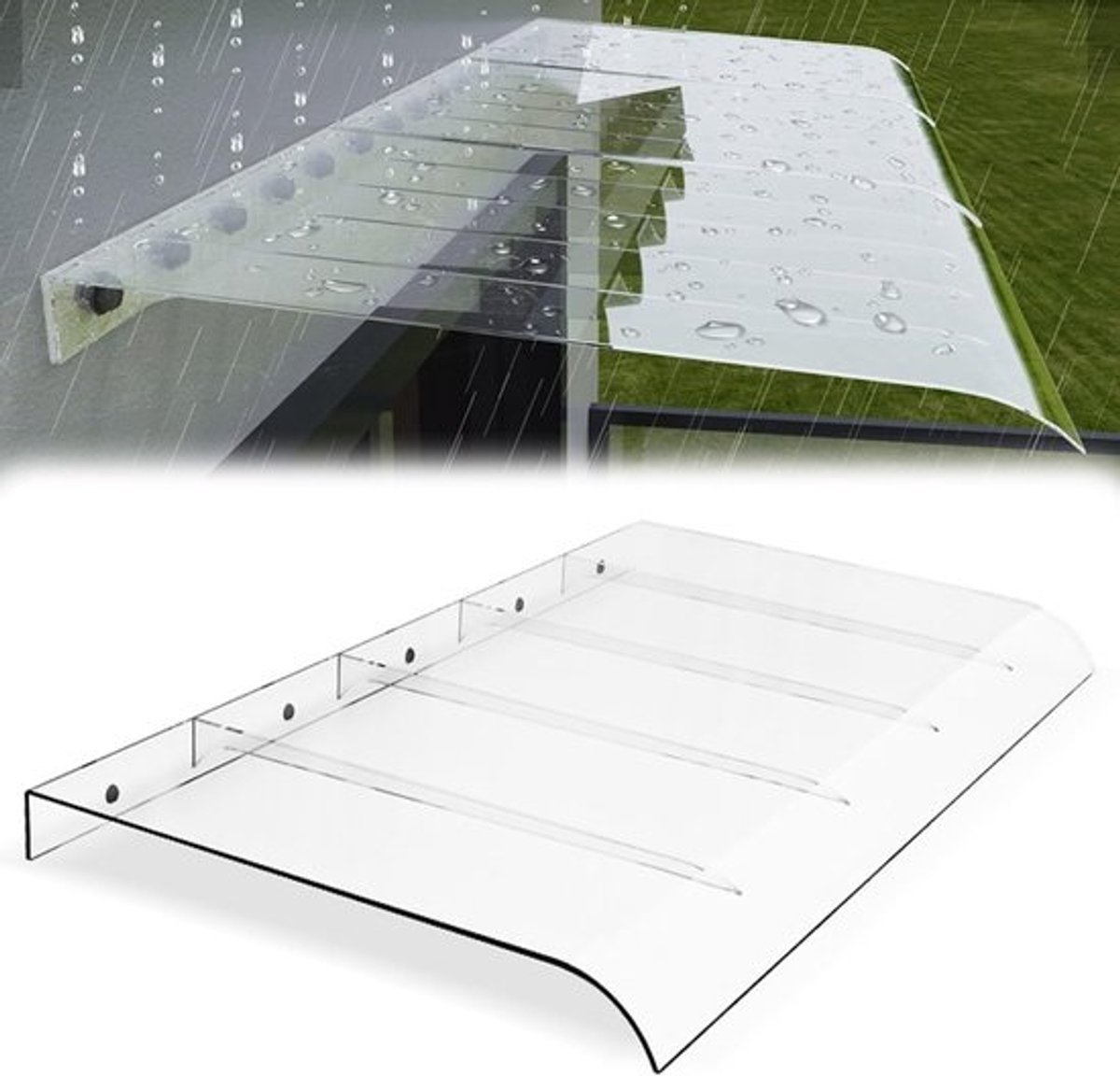 Doorzichtige Luifel - Regenkap Raam - Bescherming Buiten - Sterk Polycarbonaat - 45 x 150 cm - Transparant