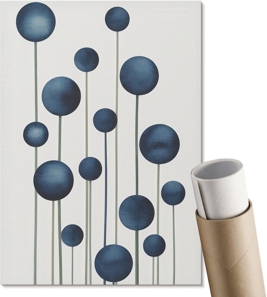 Coloray Polycanvas Poster - Vrouwen Samen, Grijs - A3 - Wit Illustratie - Rechthoek - Muurdecoratie - Woonkamer - Modern