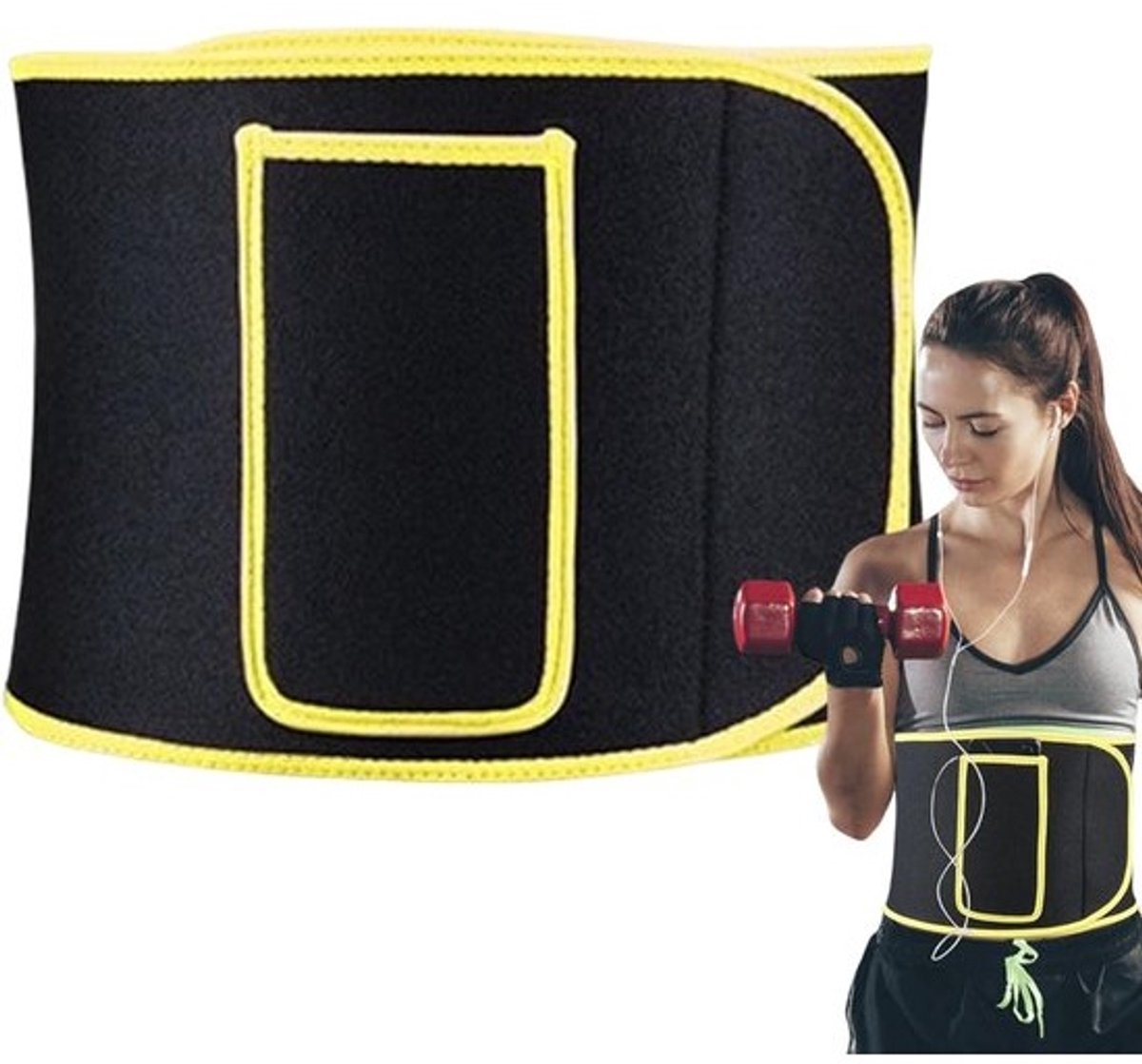 Taille Trainer - Afslankriem Workout - Fitness Klimmen - Ademend Met Zakken - 94-120cm Breed