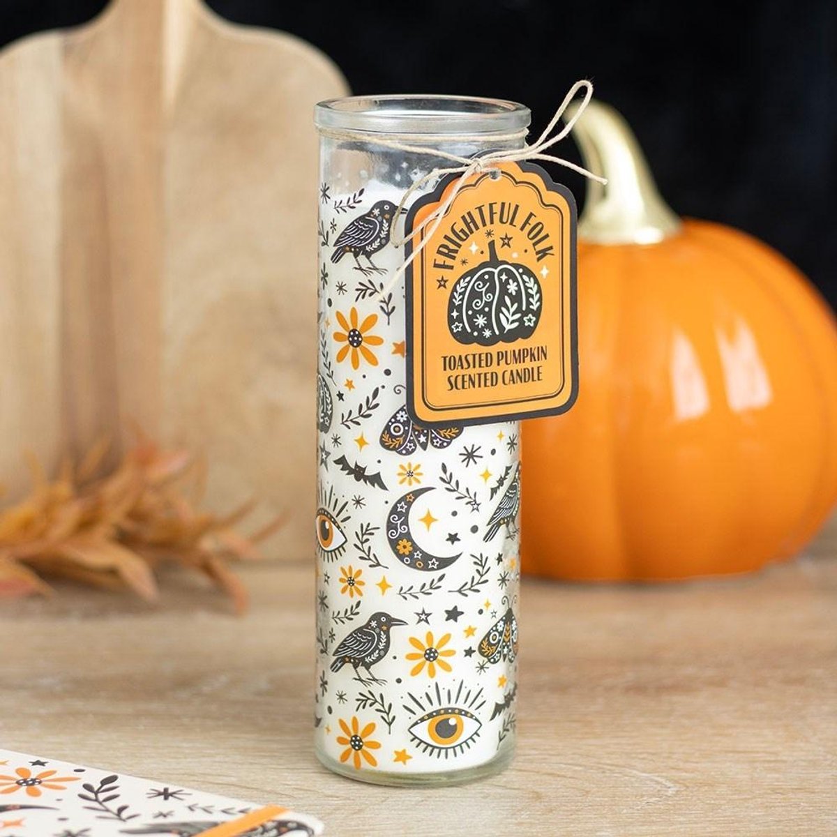Something Different Frightful Folk Print Toasted Pumpkin Tube Geurkaars - Multicolours