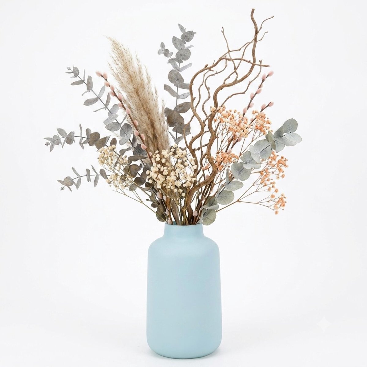 Floran Design bloemenvaas Santiago - blauw - mat glas - 20 x 30 cm - glazen vazen