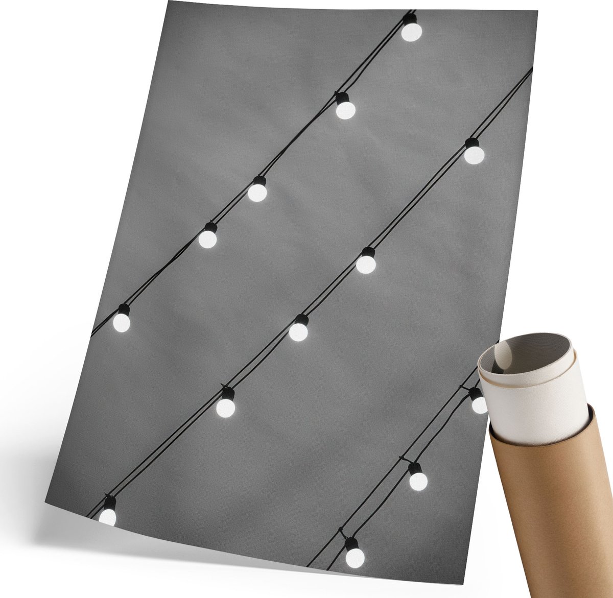 Coloray Polycanvas Wandposter - Vintage Verlichting, Fotografie - 210 x 297 mm - Zwart Wanddecoratie - Rechthoek - Interieurdecoratie - Woonkamer, Slaapkamer, Kantoor - Modern
