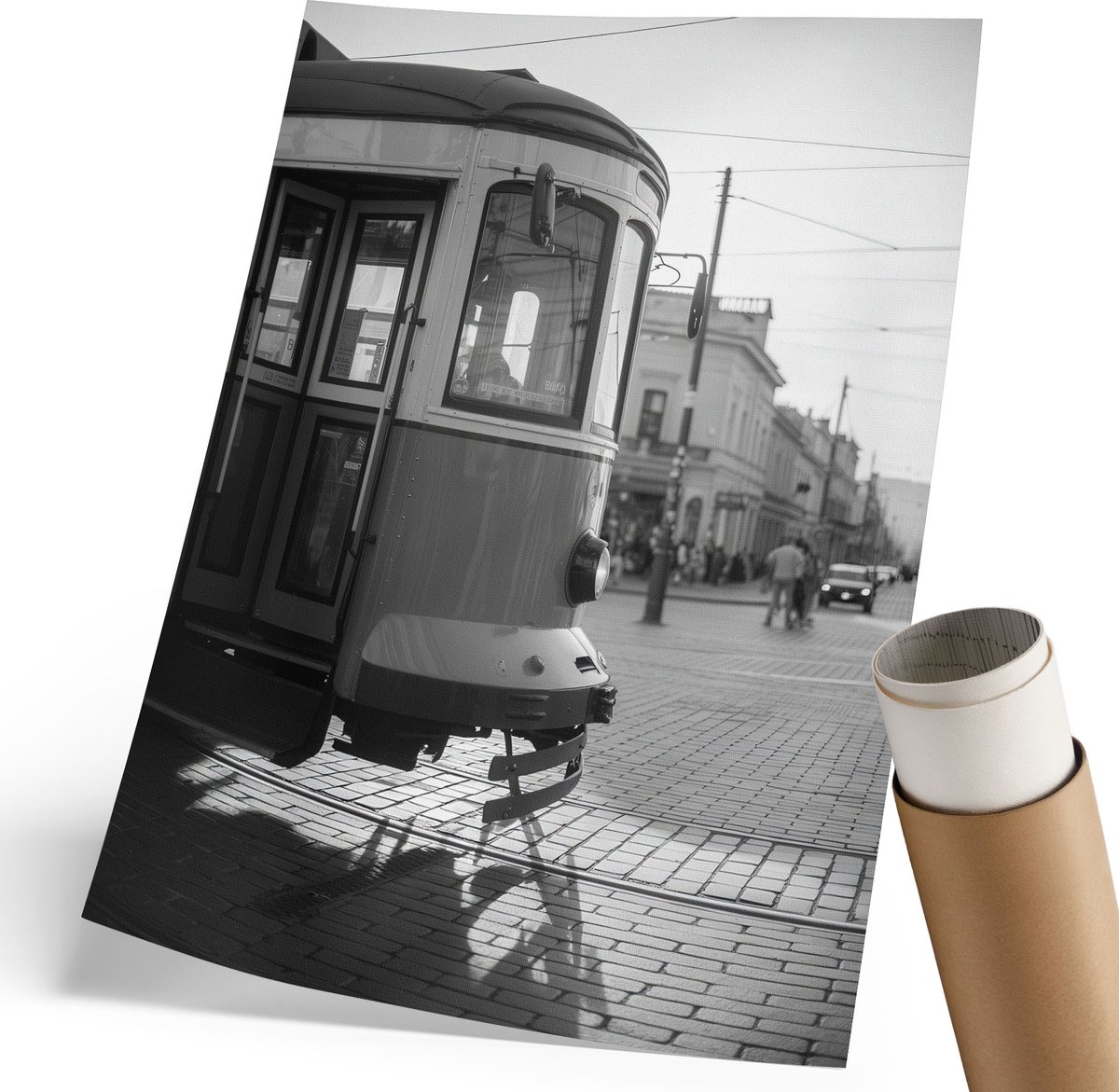 Coloray Polycanvas Wandposter - Stedelijke Sfeer, Fotografie - 210 x 297 mm - Zwart-wit Decoratie - Rechthoek - Canvasposter - Woonkamer, Slaapkamer, Kantoor - Klassiek