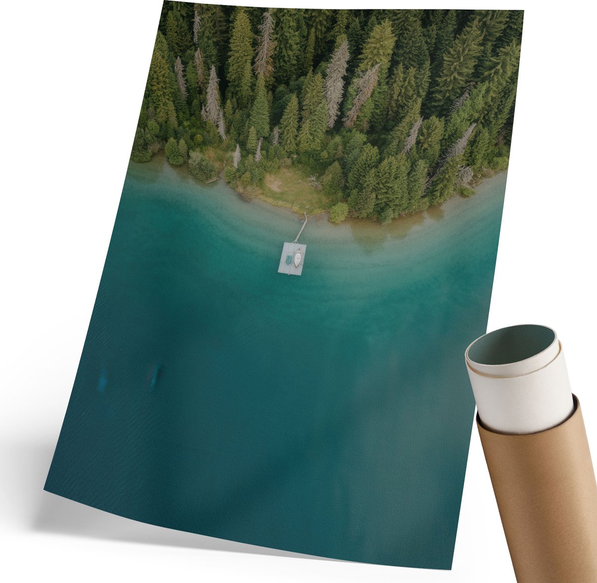 Coloray Polycanvas Wandposter - Bosparadijs, Fotografie - 210 x 297 mm - Groen Kunst - Rechthoek - Interieurdecoratie - Woonkamer, Slaapkamer, Kantoor - Modern