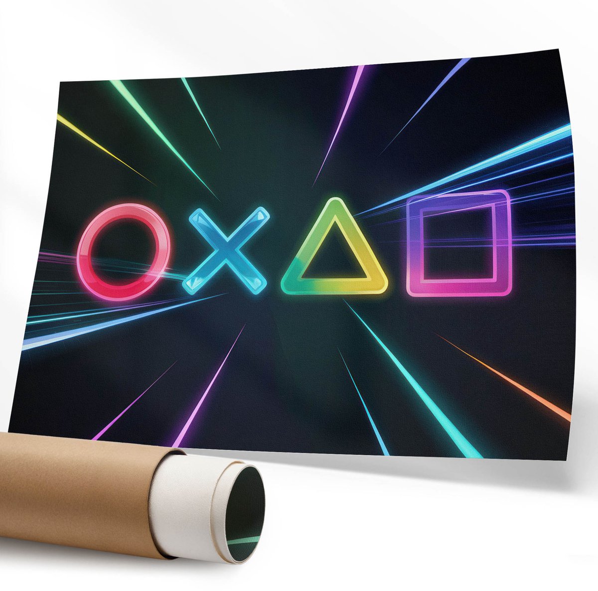 Coloray Canvas Poster Polycanvas - Sportieve Energie, Illustratie - 594 x 840 mm - Oranje Poster - Rechthoek - Decoratieve poster - Kantoor - Popcultuur