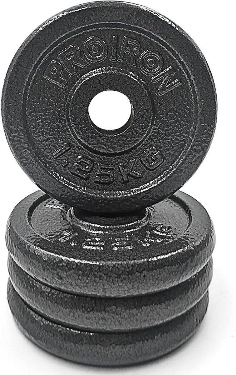 Set van 4 gietijzeren halterschijven van 1,25 kg, 25 mm