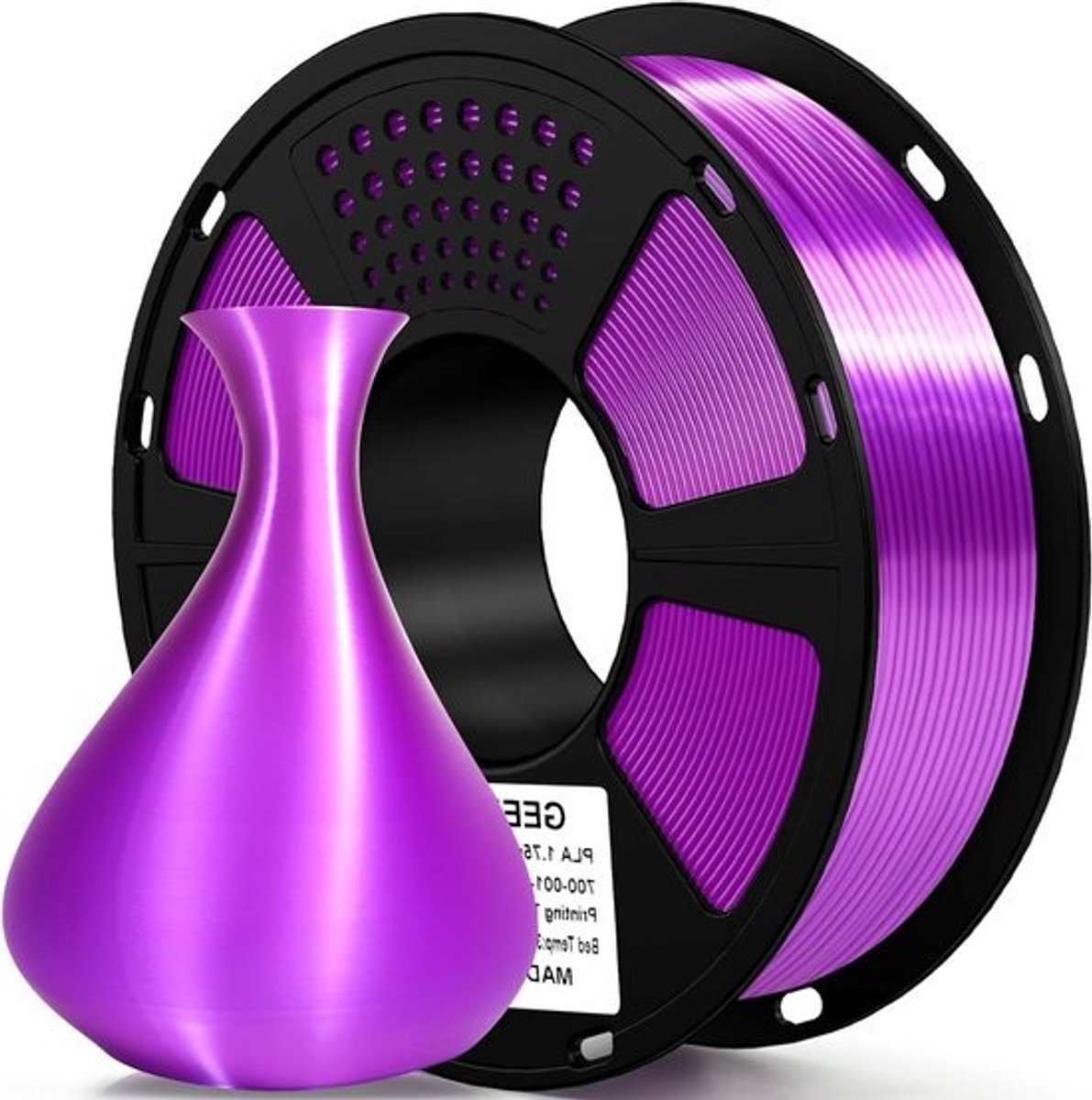 PLA Filament - 3D Print Materiaal - 3D Modellen Printen - Zijdeglans Afwerking - 11 kg - Donkerpaars