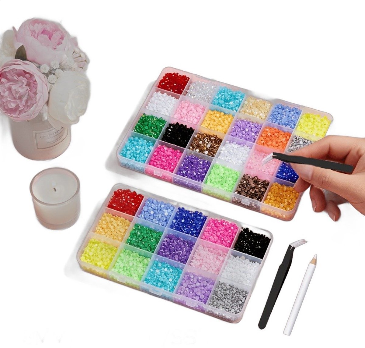 Currero Bedazzle Kit - Bedazzling - Plakstenen - Strass Steentjes - DIY Versieren - Nagel Decoratie - 3mm