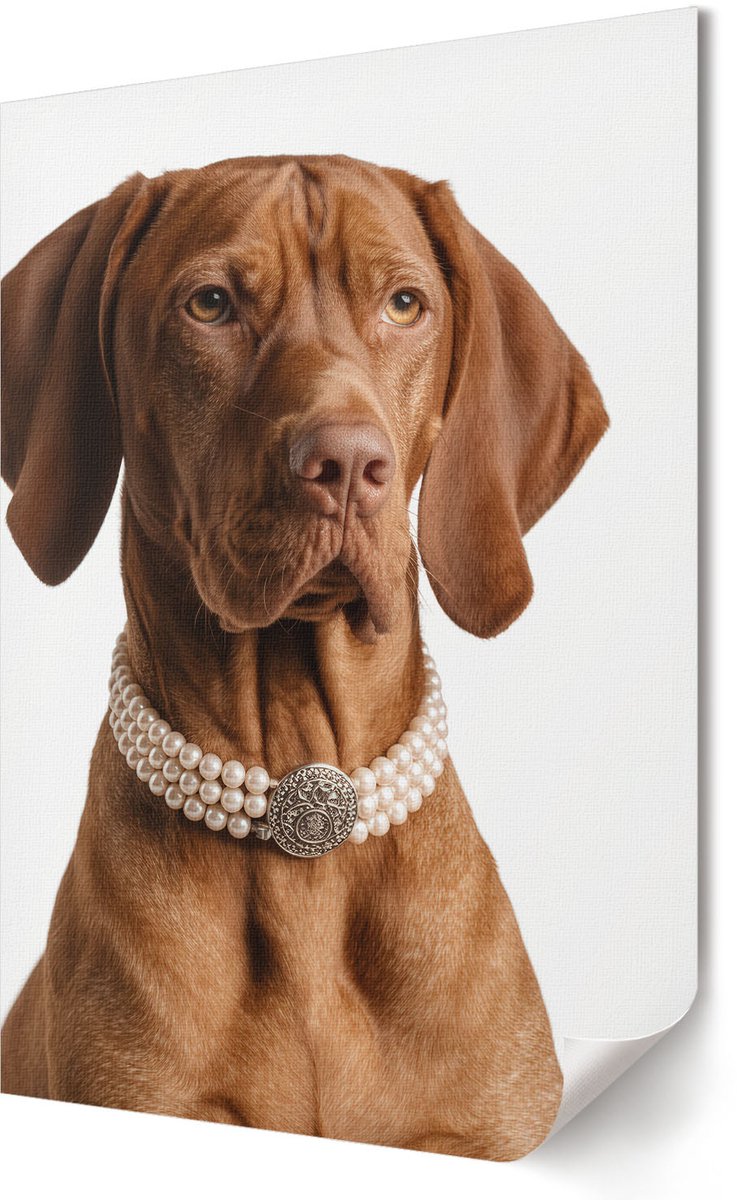 Coloray Polycanvas Wandposter - Luxe Hond, Fotografie - 594 x 840 - Bruin Wandposter - Rechthoek - Canvasposter - Woonkamer - Klassiek