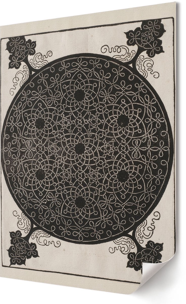 Coloray Polycanvas Wandposter - Zesde Knoop, Schilderen - 420 x 594 - Zwart Decoratie - Rechthoek - Interieurdecoratie - Woonkamer, Slaapkamer, Kantoor - Decoratief