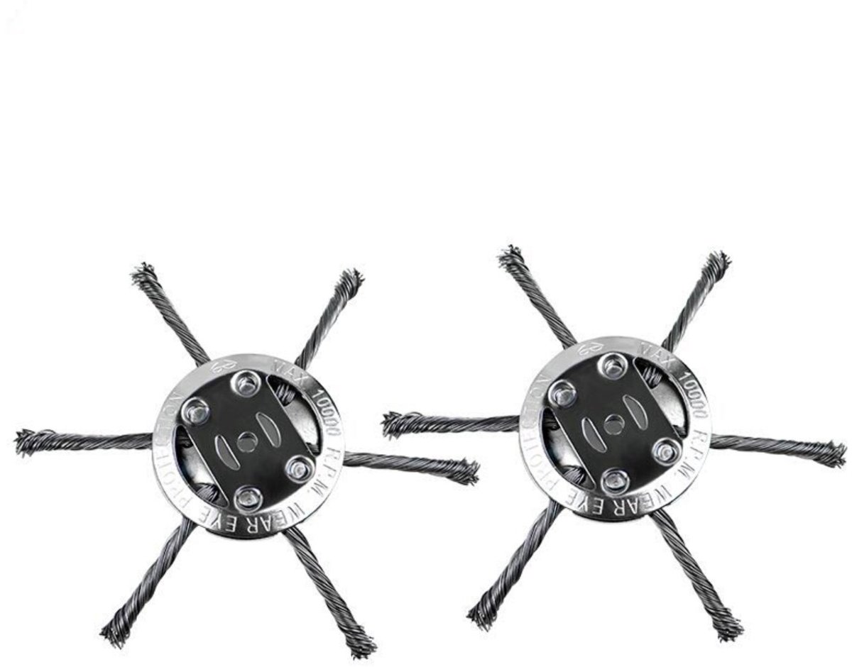 Lichtgewicht staaldraad grastrimmerwiel compatibel met kleine lithium-trimmers (6+6 draadbladen)