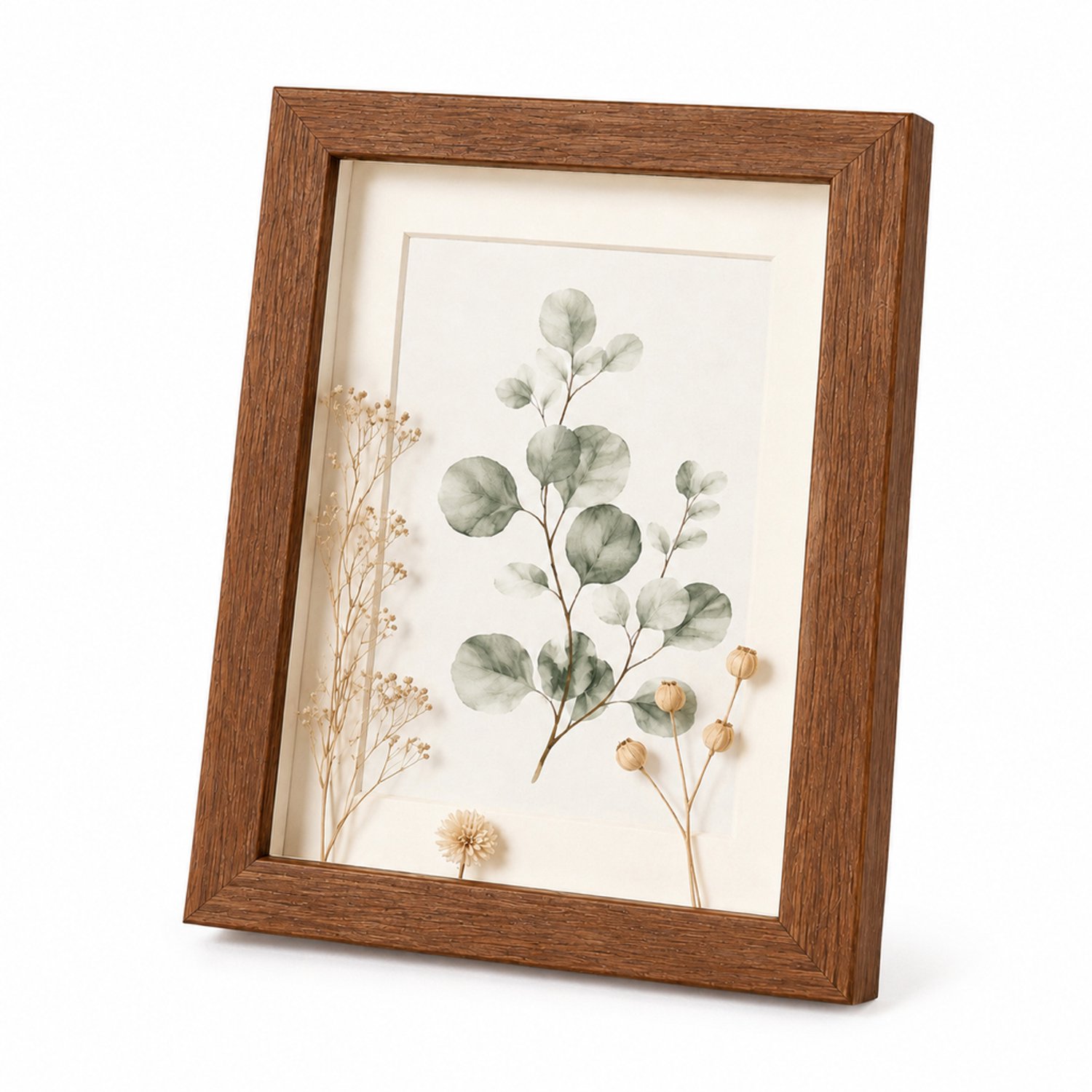 SWGOTA Walnootbruine holle MDF-fotolijst van 2 cm met glas, 8 x 10 inch (20,3 x 25,4 cm), inclusief afbeeldinginzetstuk