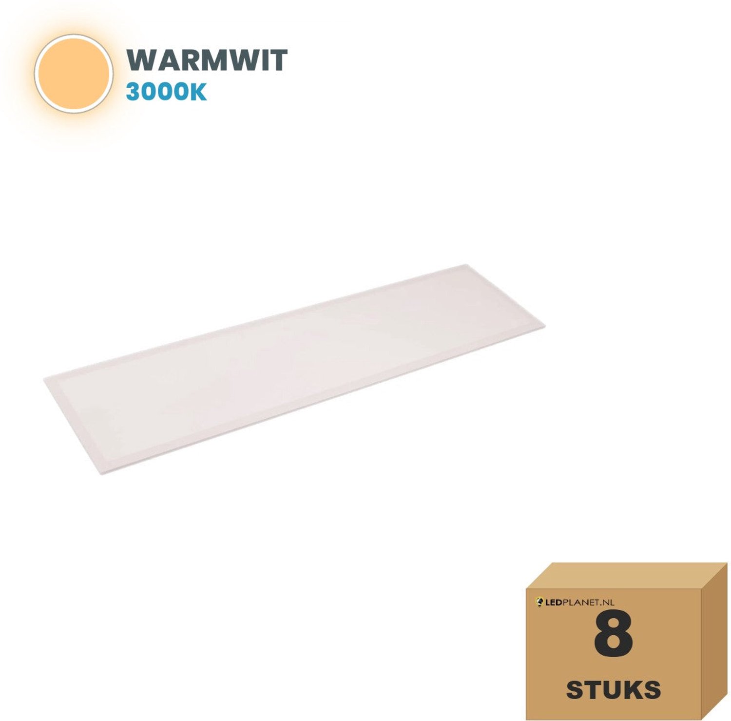 Tsong LED paneel 30x120 8 stuks - 36W - 3780 Lumen - UGR Warmwit 3000K