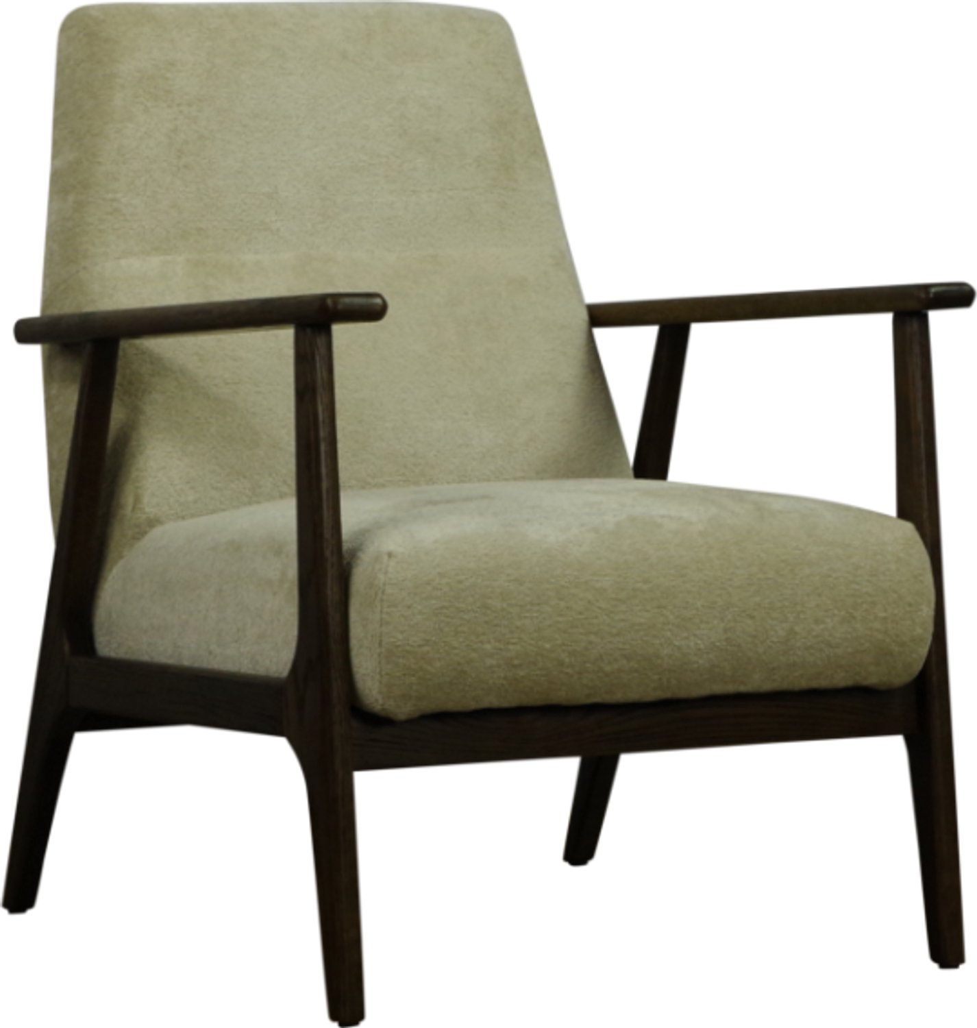 Meubelplaats Fauteuil Fenna stof Stella Natural 1 beige met houten armleuningen