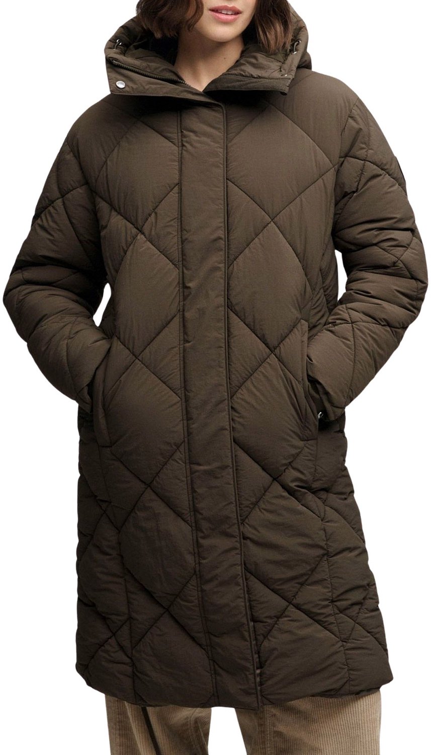 Superdrry Longline Diamond Parka Jas Dames Bruin