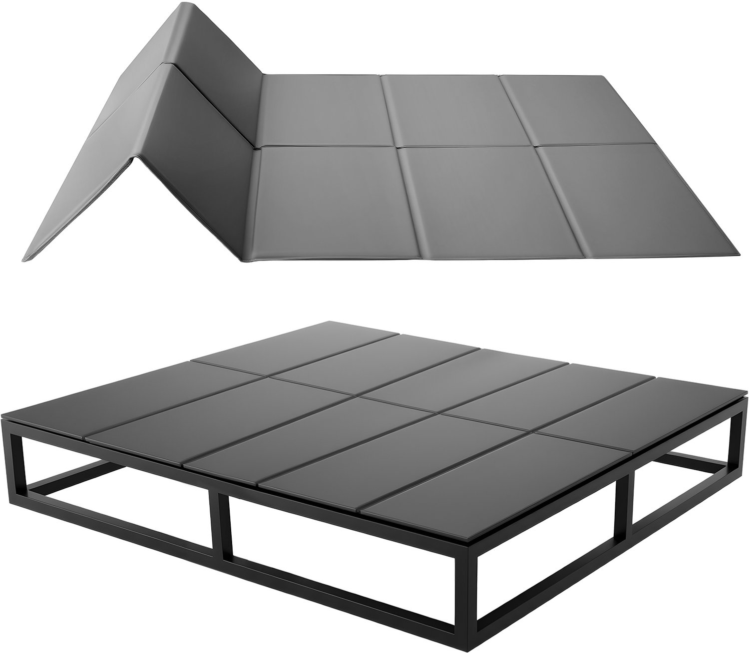 VEVOR Bunkie Board Cal King Size, 213x184 cm Opvouwbare Matrasdrager met Klittenbandsluiting, PP-Kern met 600D Oxford-Stof, Anti-Doorzakfunctie voor Metalen Frames, Stapelbedden en Slaapbanken