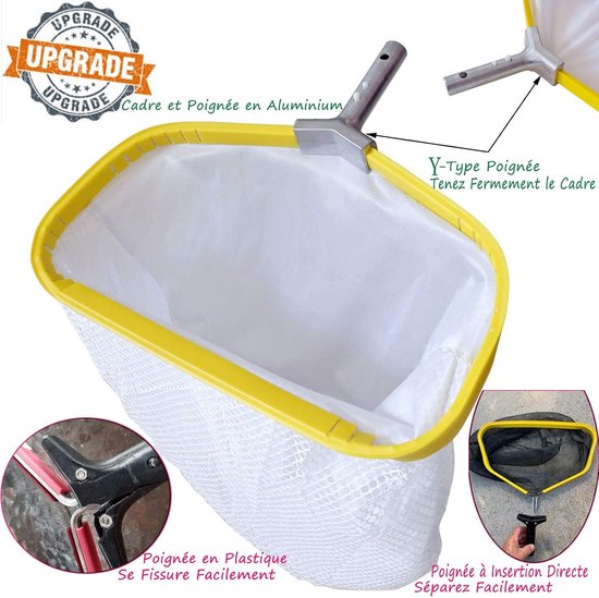 Professioneel Zwembadschepnetje - Aluminium - Diep net - Robuust en Fijn Net - Voor Vijvers en Zwembaden — afbeelding 2