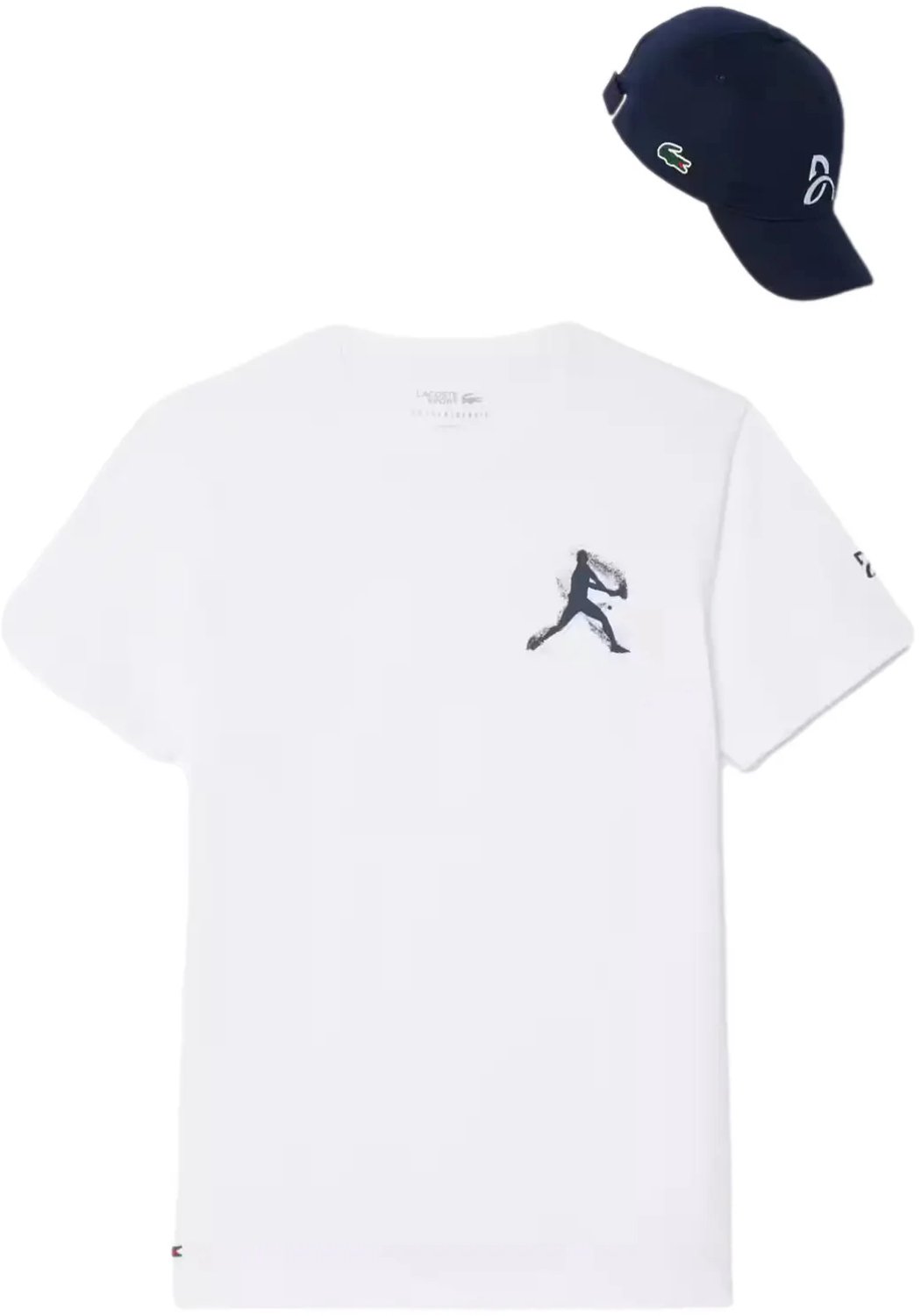 T-shirt met pet Lacoste Djokovic Wit