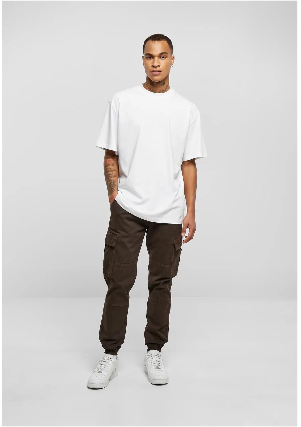 Cargo broek Urban Classics Washed Twill Bruin