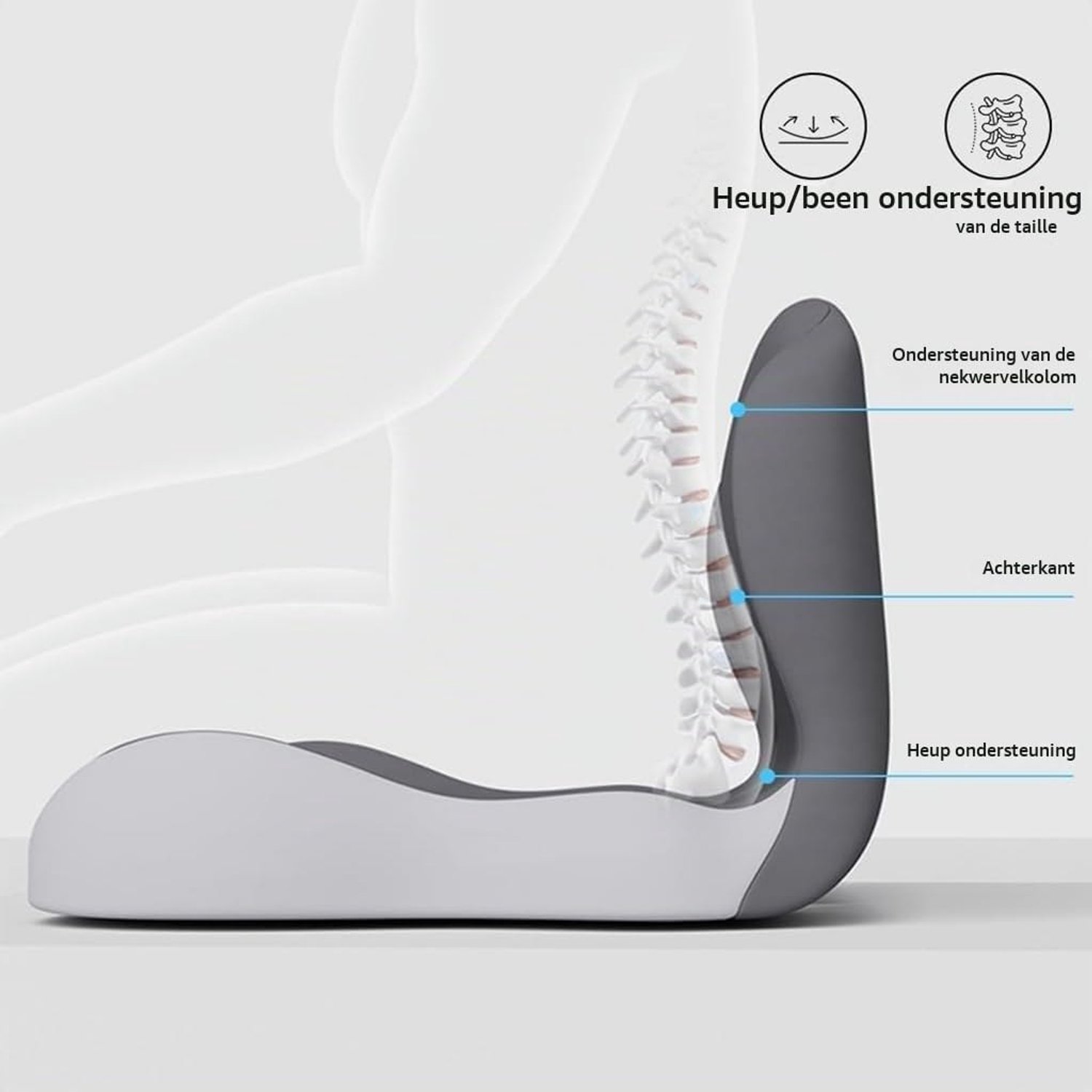 Duraxl Zitkussen - Ergonomisch - Grijs