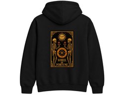 Tarot Hoodie – WHEEL OF FORTUNE – Mystieke Outfit – Unisex Hoodie voor Dames & Heren – Origineel Cadeau