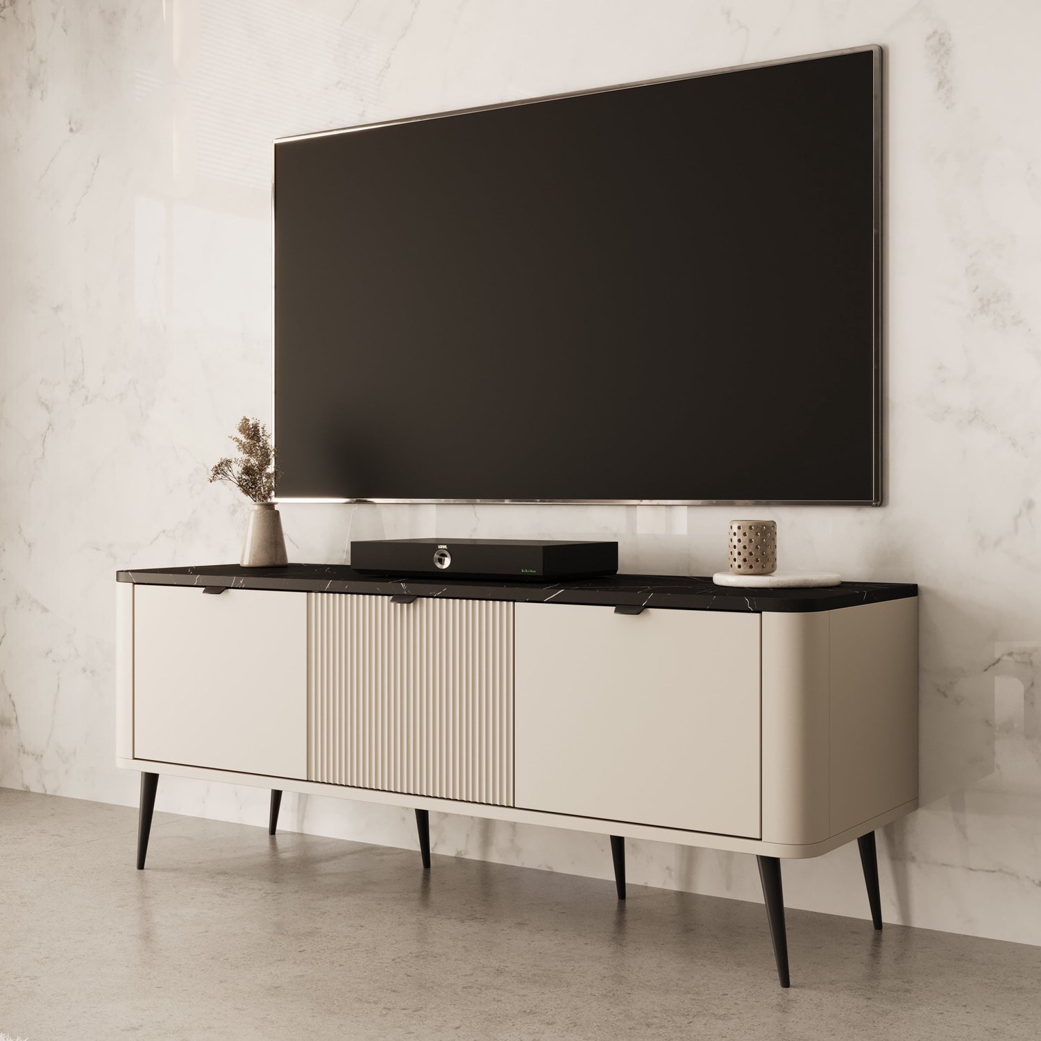 MEUBELLA TV-Meubel Mace - Beige - 130 cm